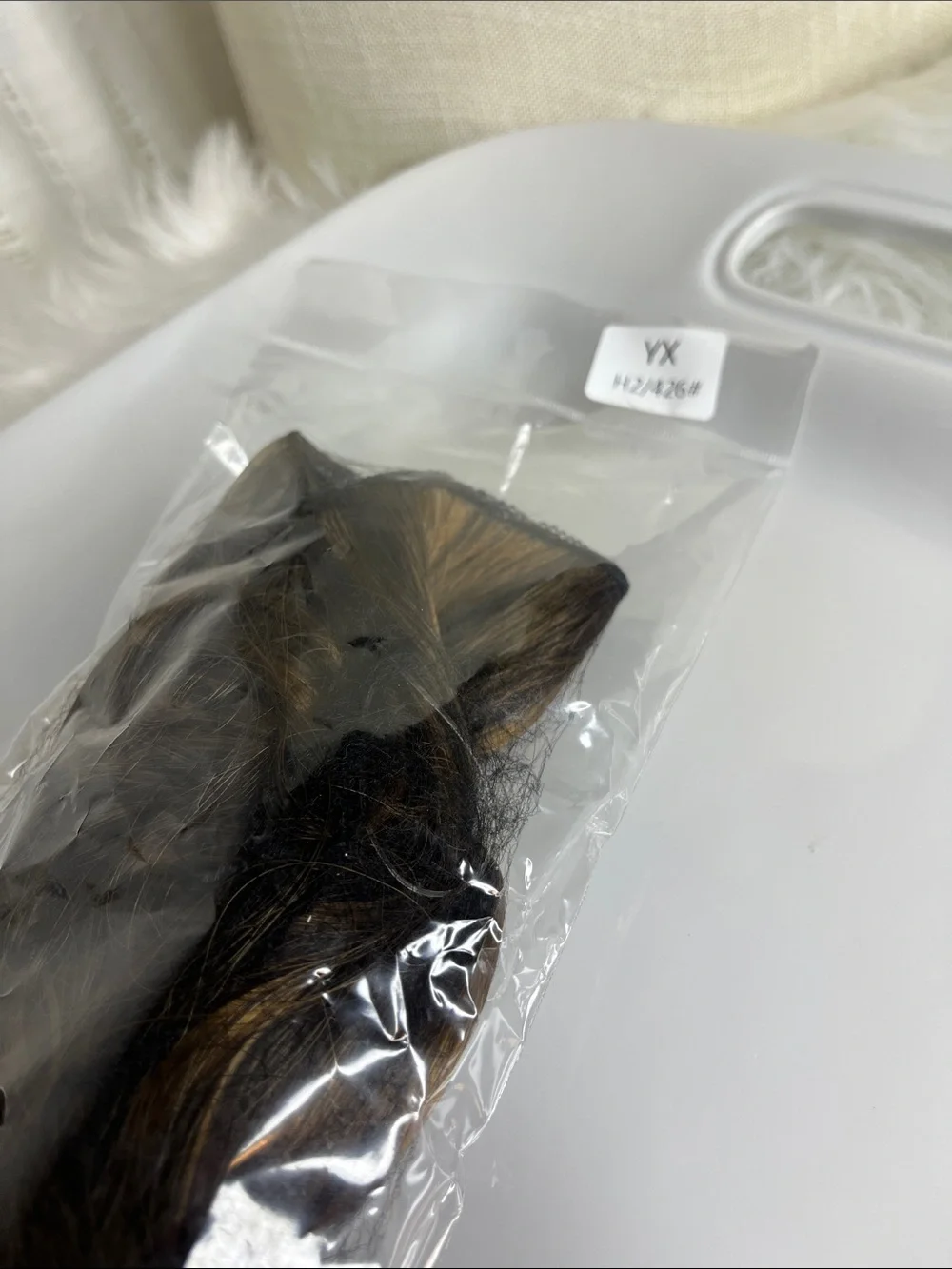 Natural Brown Clip-In Hair Extension with Blonde Highlights